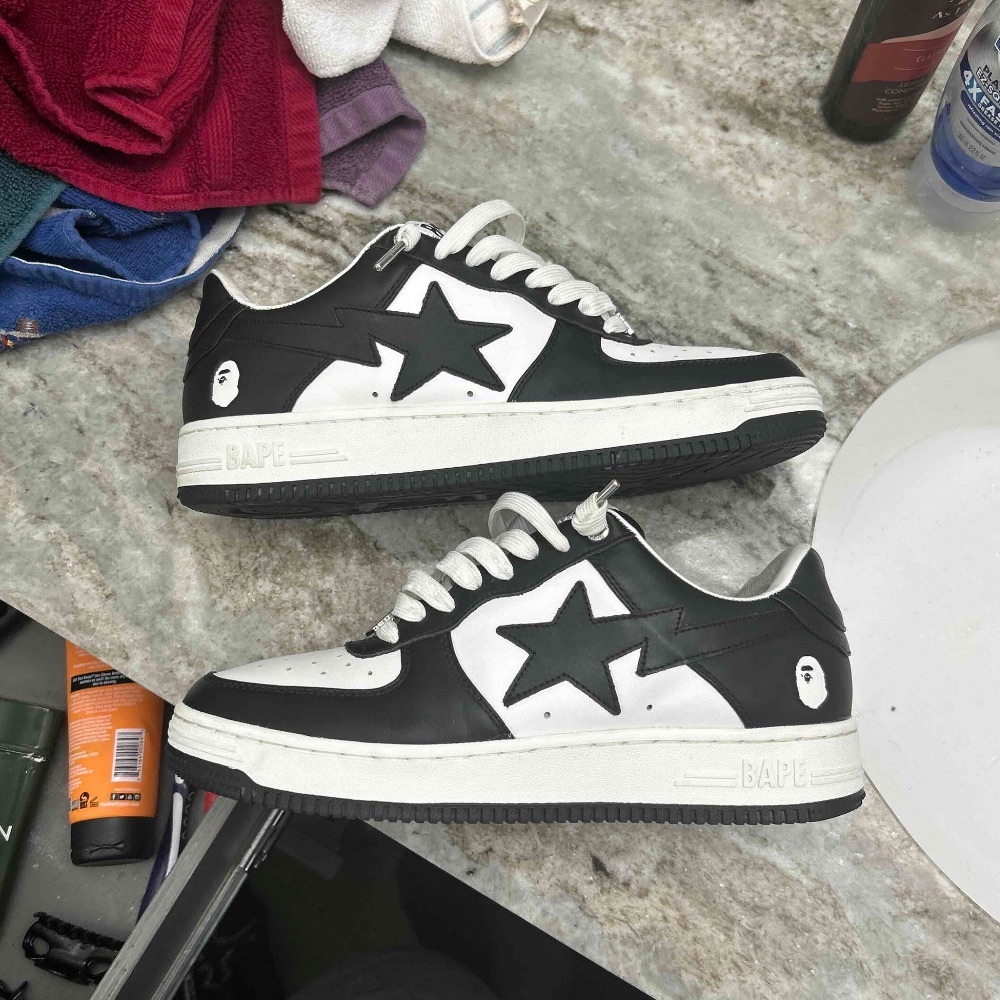 Bape Black and White Sneakers